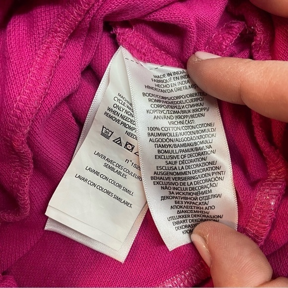 🎉3 For 15$🎉Ralph Lauren Baby Girl Pink T-Shirt Dress with Collar Size 12 M - Picture 5 of 7